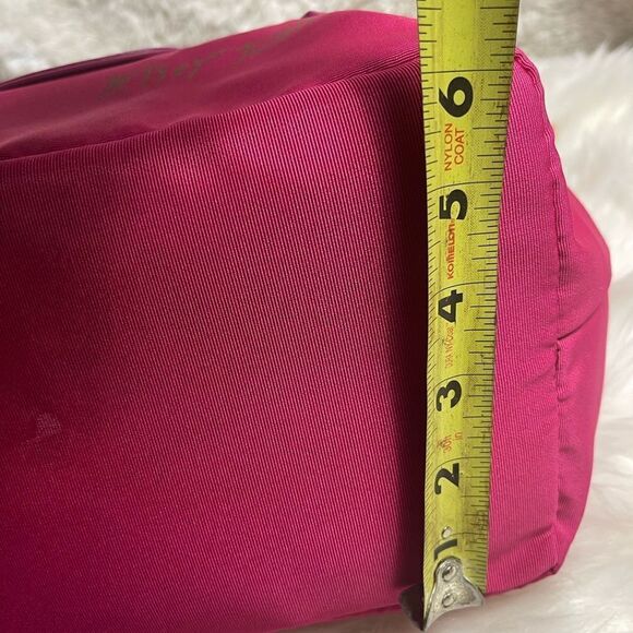 Luv Betsey by Betsey Johnson hot pink fabric Tote faux leather gold straps - Picture 8 of 13
